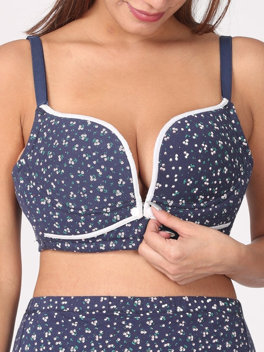 Floral Print Front Open Nursing Bra - MBFTOP-FLRPNT-S