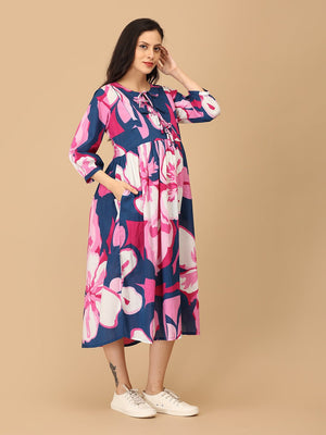 Floralicious Maternity and Nursing Dress - DRS - SK - FLRIC - S
