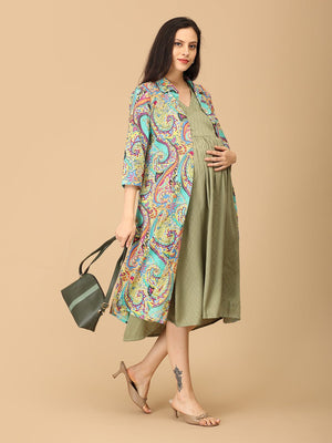 Floret Fizz Maternity and Nursing Shacket Dress - DRS - SK - PTLIC - S
