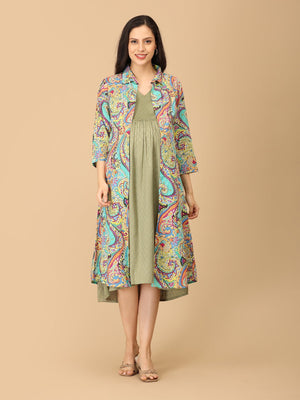 Floret Fizz Maternity and Nursing Shacket Dress - DRS - SK - PTLIC - S