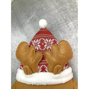 Fluffy Reindeer Christmas Themed Pillow - 
