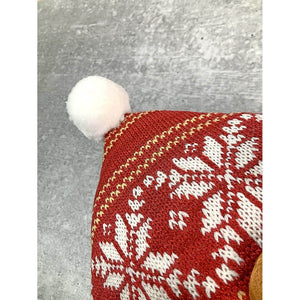 Fluffy Reindeer Christmas Themed Pillow - 