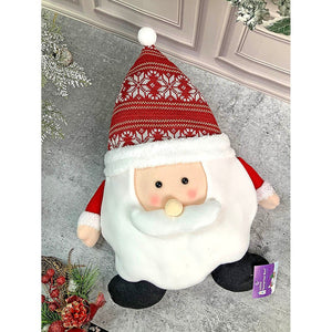 Fluffy Santa Christmas Themed Pillow - 