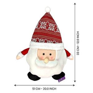 Fluffy Santa Christmas Themed Pillow - 