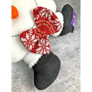 Fluffy Snowman Christmas Themed Pillow - 