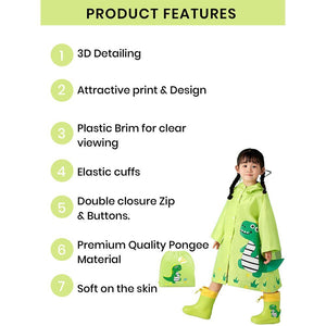 Little Surprise Box Fluorescent Green Dino Park Raincoat for Kids and Toddlers - Little Surprise BoxLittle Surprise Box Fluorescent Green Dino Park Raincoat for Kids and Toddlers