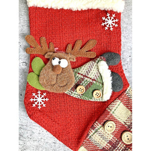 Flying Deer Christmas Stocking, 13 inches - XMAS STOCKINGS