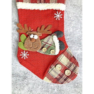Flying Deer Christmas Stocking, 13 inches - XMAS STOCKINGS
