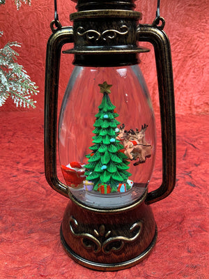 Flying Deer Christmas Tree Musical Glitter Water Light, Christmas Snow Lantern - Christmas