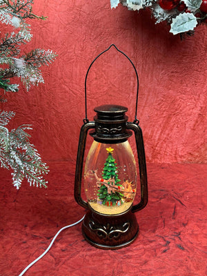Flying Deer Christmas Tree Musical Glitter Water Light, Christmas Snow Lantern - Christmas