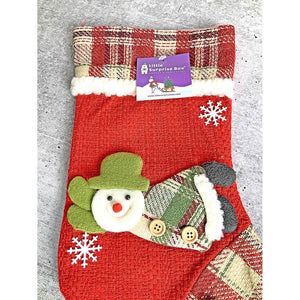 Flying Snowman Christmas Stocking, 13 inches - XMAS STOCKINGS