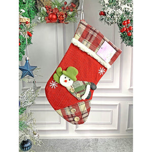 Flying Snowman Christmas Stocking, 13 inches - XMAS STOCKINGS