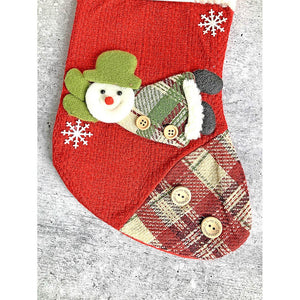 Flying Snowman Christmas Stocking, 13 inches - XMAS STOCKINGS