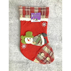 Flying Snowman Christmas Stocking, 13 inches - XMAS STOCKINGS