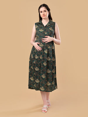 Forest Enchantment Maternity and Nursing Dress - S Maternity Casual Dress