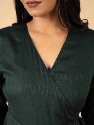 Forest Whisper Maternity Wrap Dress - S Maternity Casual Dress