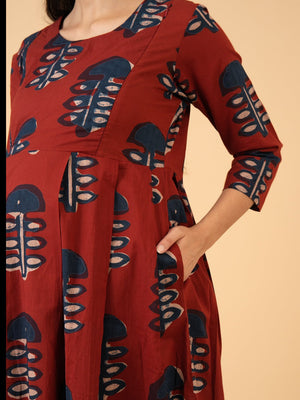 Form Copper Maternity and Nursing Kurta Set With Dupatta - S Maternity Ethnic Set