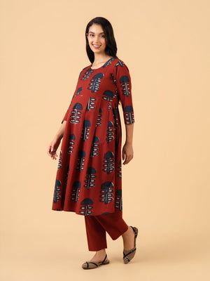 Form Copper Maternity and Nursing Kurta Set With Dupatta - S Maternity Ethnic Set