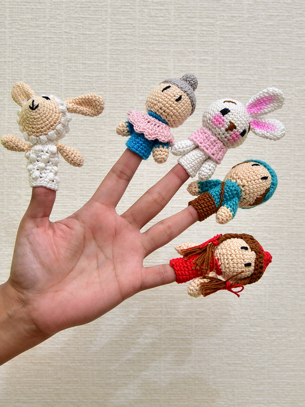 Happy Threads Red Riding Hood Finger Puppet – Handcrafted Amigurumi Toy | Fun, Safe & Creative Play