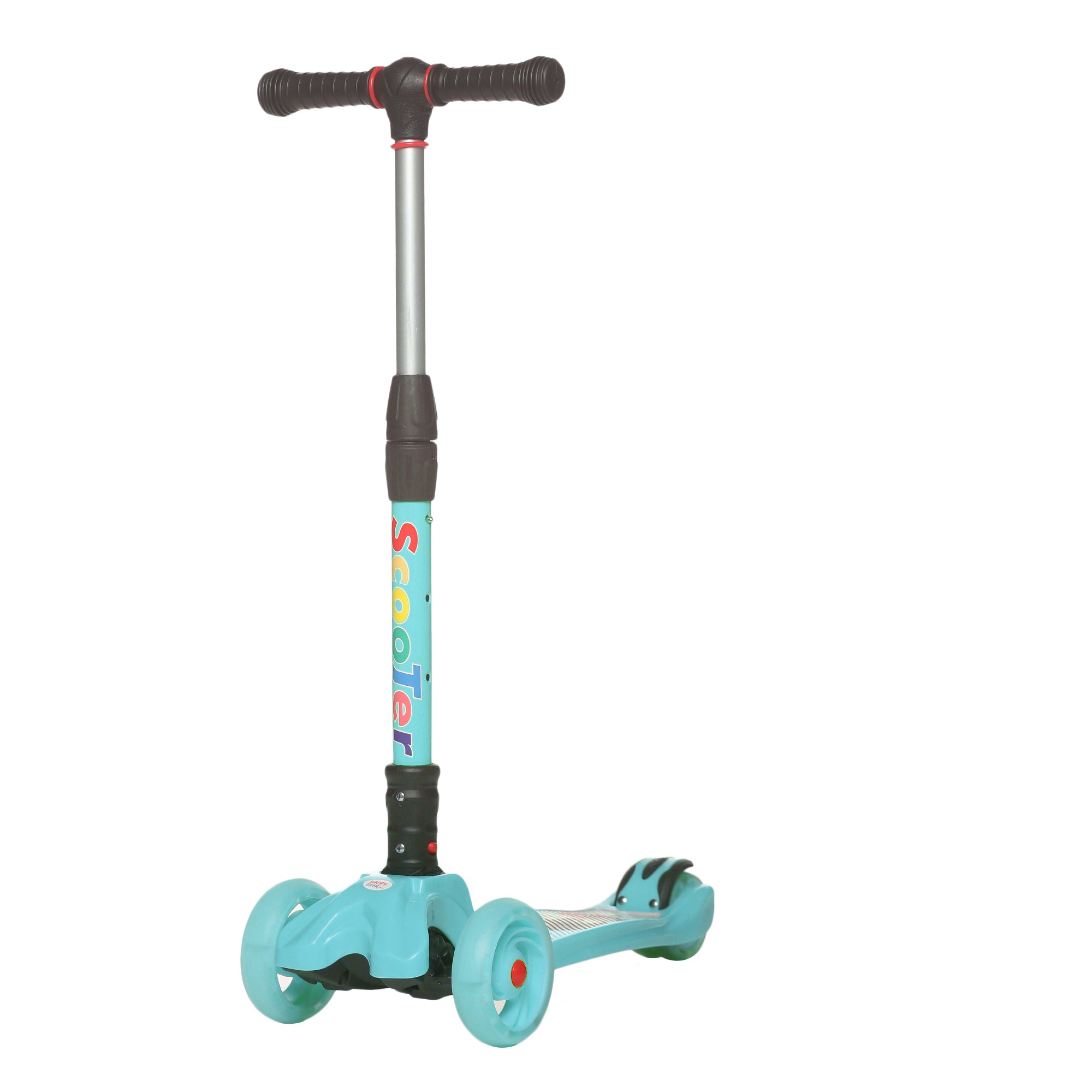 HAPPY BEAR - Kick Scooter with Adjustable Handlebar, LED PU Wheels with Brake