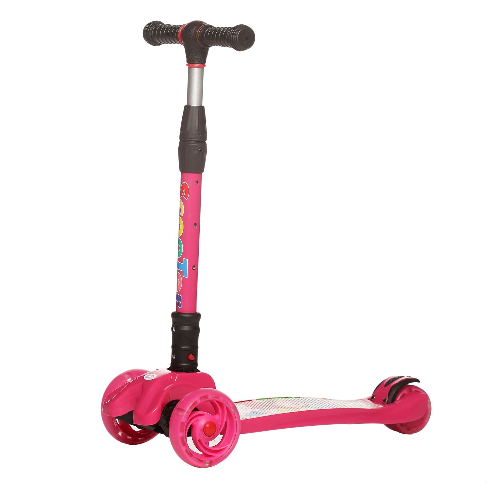 HAPPY BEAR - Kick Scooter with Adjustable Handlebar, LED PU Wheels with Brake