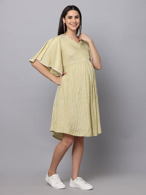 Fresh Mint Maternity Dress with Nursing - MEW-LMNGD-S