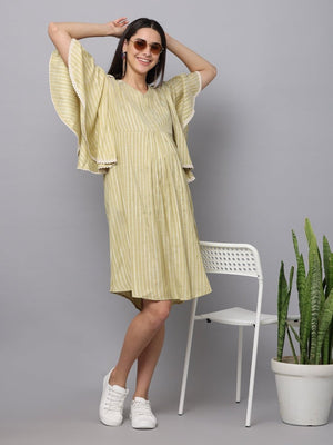Fresh Mint Maternity Dress with Nursing - MEW-LMNGD-S