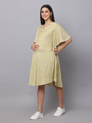 Fresh Mint Maternity Dress with Nursing - MEW-LMNGD-S