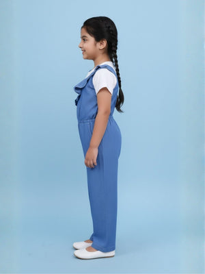 Frilled Girls Jumpsuit Light Wash - 1 - 2 Years Girls Casual Wear