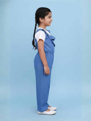 Frilled Girls Jumpsuit Light Wash - 1 - 2 Years Girls Casual Wear
