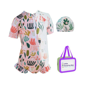 Frilly Happy Cactus Print Toddlers & Kids Swimwear matching Swim Cap & Free Washbag - 3 - 4 Years Swim