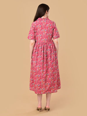 Fuchsia Fix Maternity And Nursing Dress - S Maternity Casual Dress