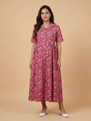 Fuchsia Fix Maternity And Nursing Dress - S Maternity Casual Dress
