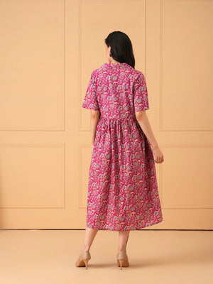 Fuchsia Fix Maternity And Nursing Dress - S Maternity Casual Dress