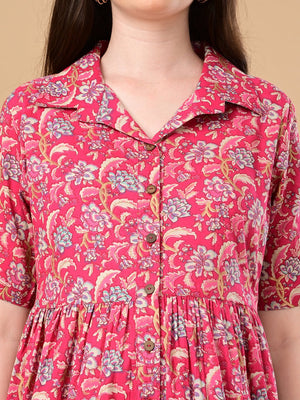 Fuchsia Fix Maternity And Nursing Dress - S Maternity Casual Dress