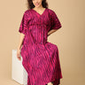 Fuchsia Flame Maternity and Nursing Kaftan Nighty - NW - SD - FUSFL - S