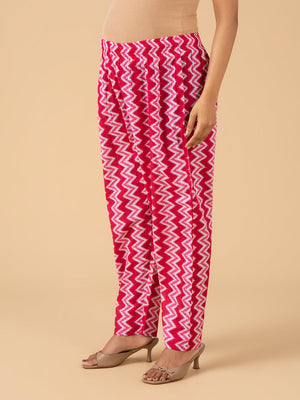 Fuchsia Leher Maternity and Nursing Kurta Set With Dupatta - S Maternity Ethnic Set