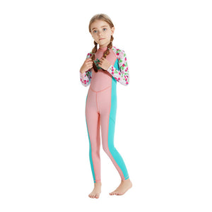 Full Length Dive Baby Pink Strawberry Printed Kids Swimwear In Upf 50+ Fabric with Free Washbag - 3 - 4 Years Swim