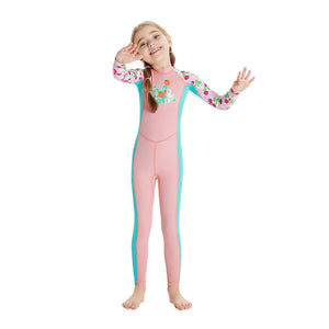 Full Length Dive Baby Pink Strawberry Printed Kids Swimwear In Upf 50+ Fabric with Free Washbag - 3 - 4 Years Swim