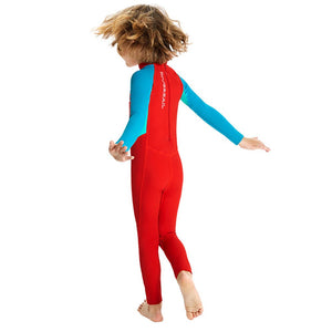 Full Length Dive Red & Teal Green Printed Kids Swimwear In Upf 50+ Fabric with Free Washbag - 3 - 4 Years Swim