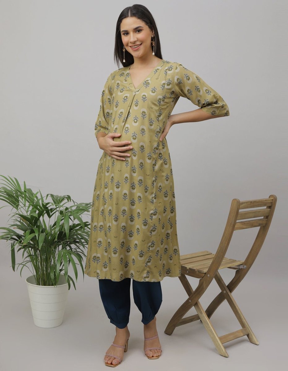 Garden Party Maternity and Nursing Kurta Set - MEW-SK-OLMS-S