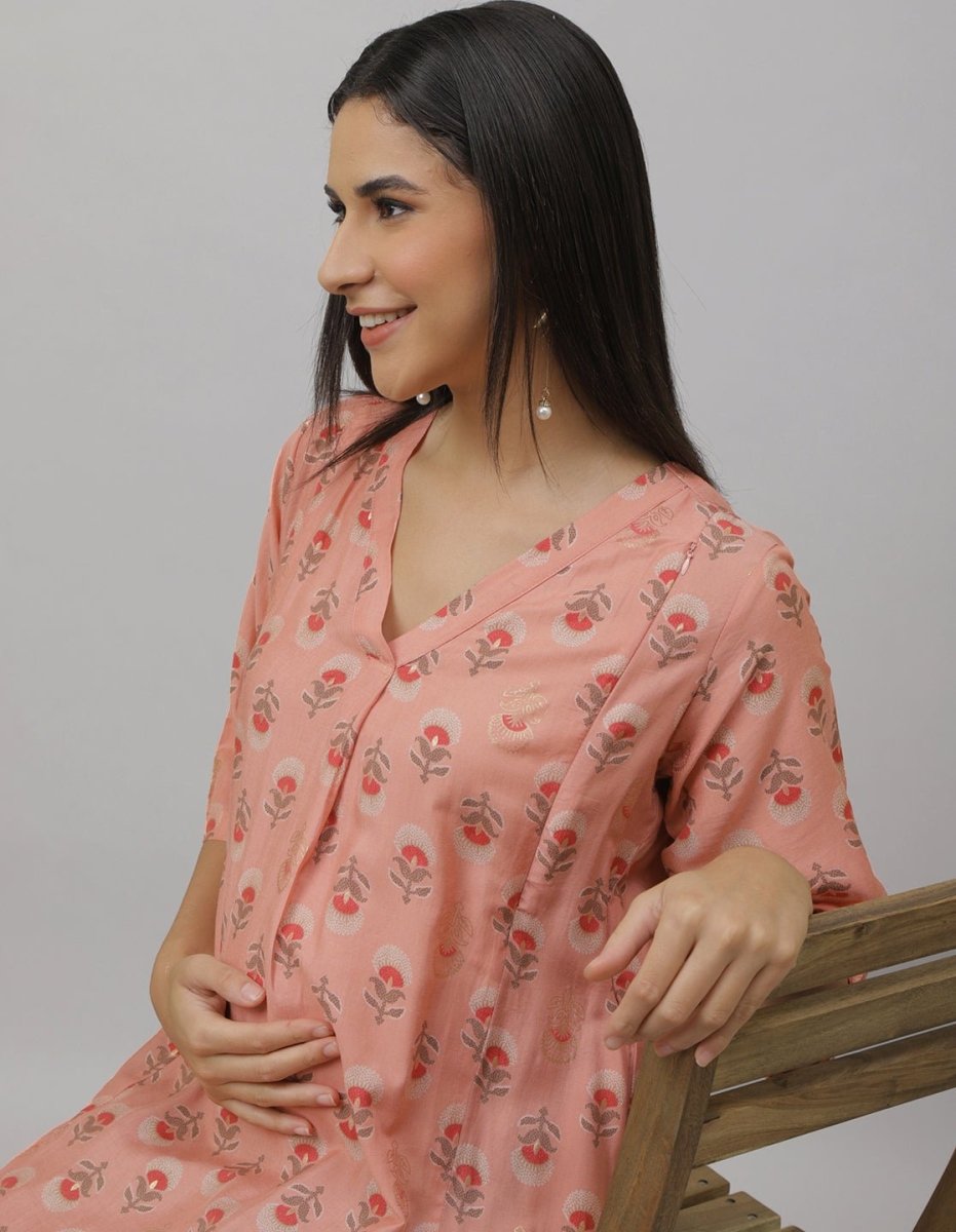 Garden Party Maternity and Nursing Kurta Set - MEW-SK-OLMS-S