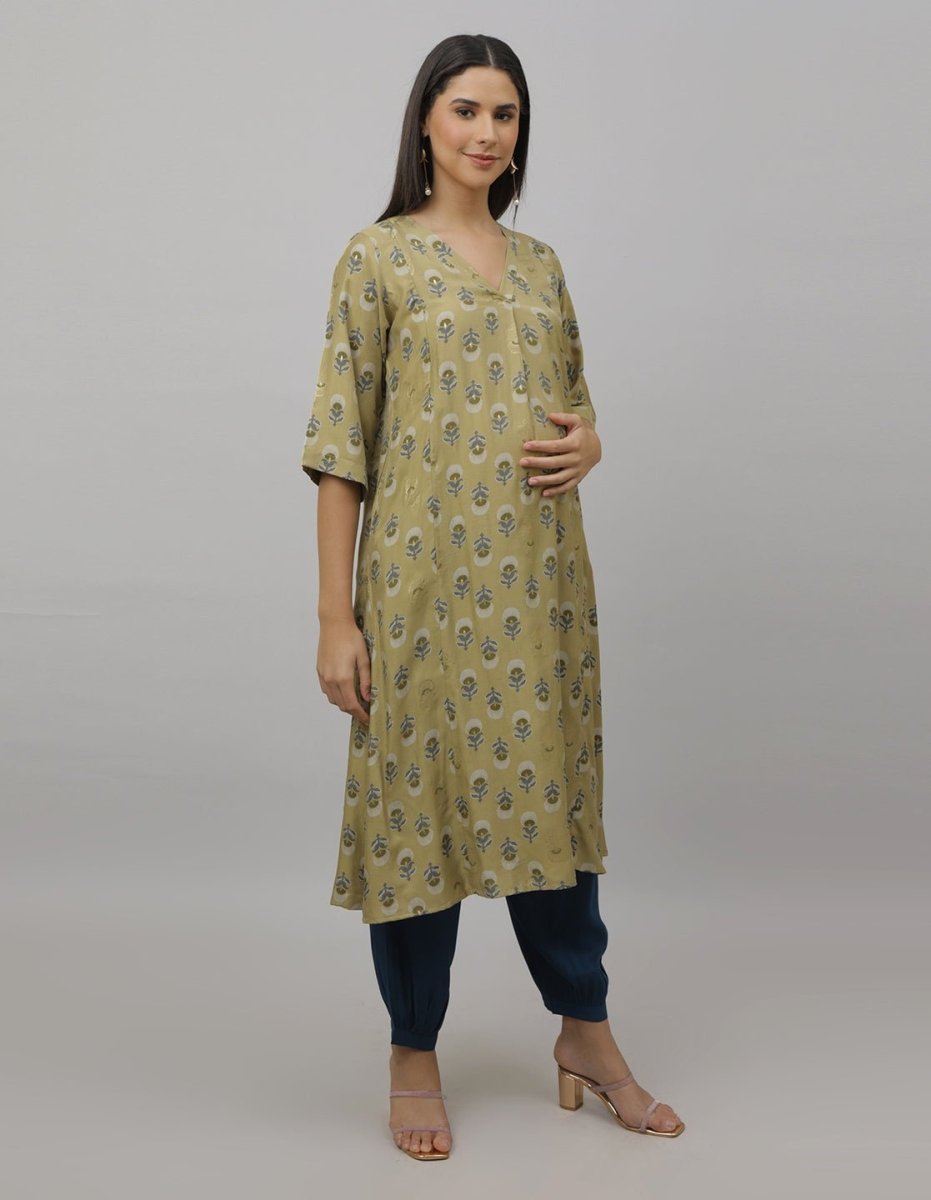 Garden Party Maternity and Nursing Kurta Set - MEW-SK-OLMS-S