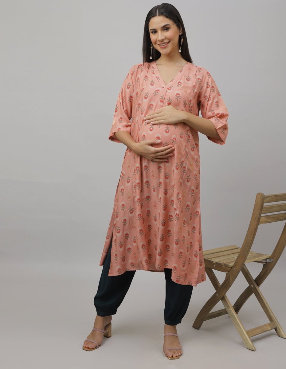 Garden Party Maternity and Nursing Kurta Set - MEW-SK-OLMS-S