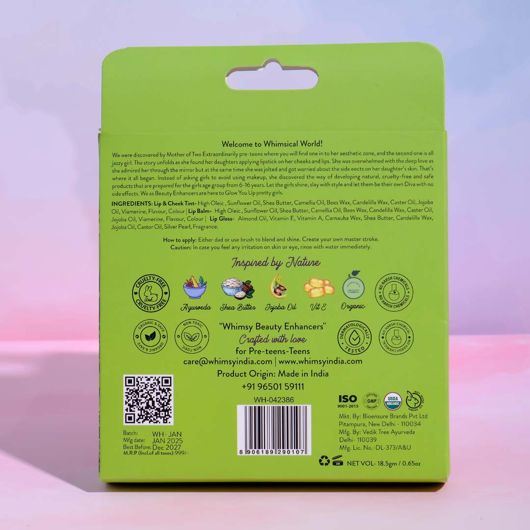 Whimsy Beauty Combo of 3 Beauty Kit for Kids & Teens (Garden)