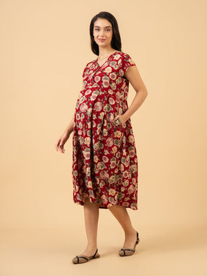 Garnet Drift Maternity and Nursing Dress - S Maternity Casual Dress