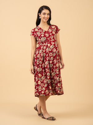 Garnet Drift Maternity and Nursing Dress - S Maternity Casual Dress