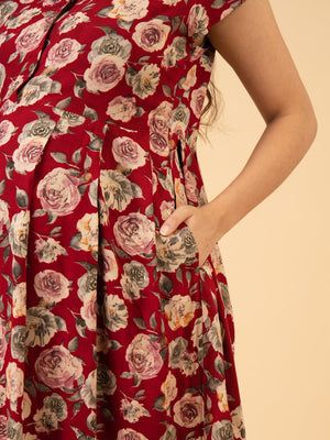 Garnet Drift Maternity and Nursing Dress - S Maternity Casual Dress