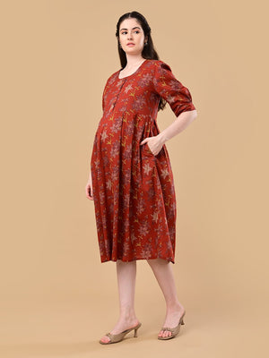 Garnet Gallery Maternity And Nursing Dress - S Maternity Casual Dress