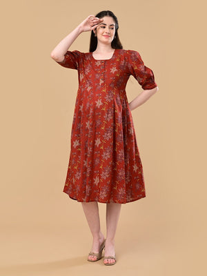 Garnet Gallery Maternity And Nursing Dress - S Maternity Casual Dress